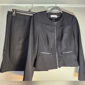 Calvin Klein Black Jacket and Skirt Ensemble Sz 8P